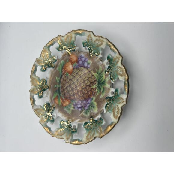 Royal Sealy Other - Vintage Royal Sealy China Japan Decorative Plate with Pineapple and Grapes